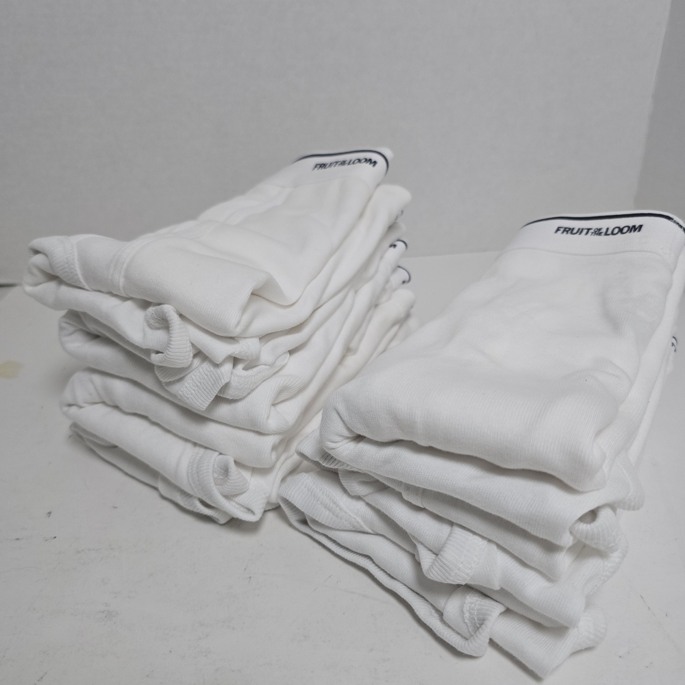 Fruit of the Loom Men's Tagless Briefs Lot/7 2XL 44-46" White RN 13765